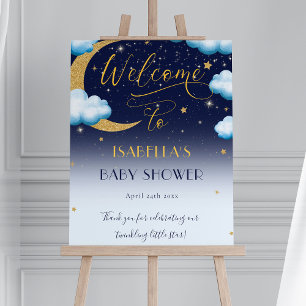 Cute Twinkle Twinkle Little Star Boy Baby Shower Poster