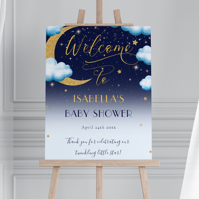 Cute Twinkle Twinkle Little Star Boy Baby Shower Poster (Creator Uploaded)