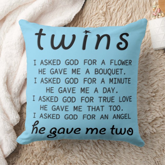 Cute Twins Throw Pillow (Blanket)