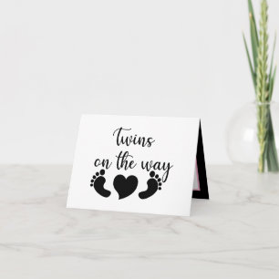Cute twins word art add message card