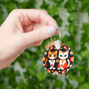 Cute Two Cats Keychain