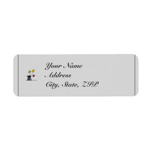 Cute Two Grooms Cartoon Gay Wedding Return Address