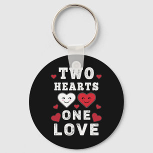 Cute Two Hearts One Love Birthday Valentine's Day Keychain