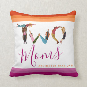 Cute Two Moms Are Better Than One Baby Shower  Throw Pillow