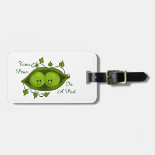 Cute Two Peas In A Pod personalized Luggage Tag