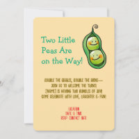 Cute Two Peas in a Pod Twin Shower Invite
