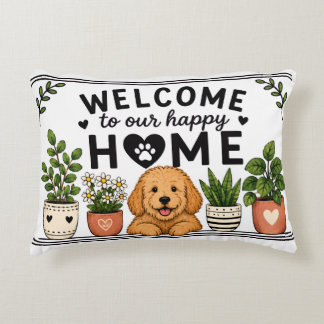 Cute Two-Sided Puppy and Kitten Welcome Pillow