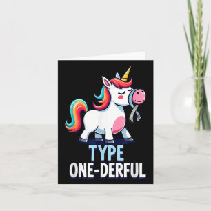 Cute Type 1 Diabetes Awareness T1d Type One-derful Card