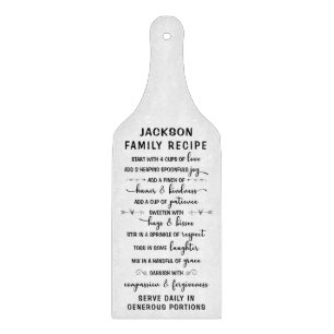 Cute Typography Family Recipe Cutting Board