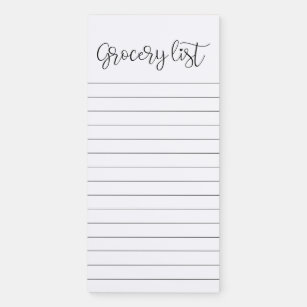 Cute typography Grocery list Magnetic Notepad