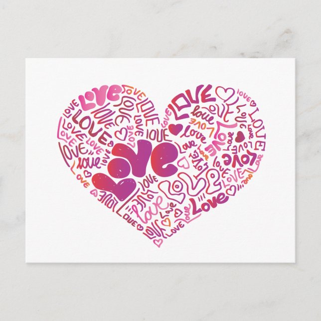 Cute typography love postcard (Front)