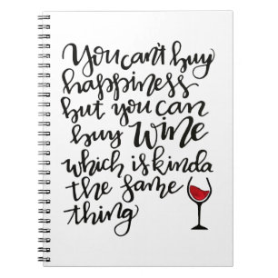 Cute Typography Wine Humour Notebook