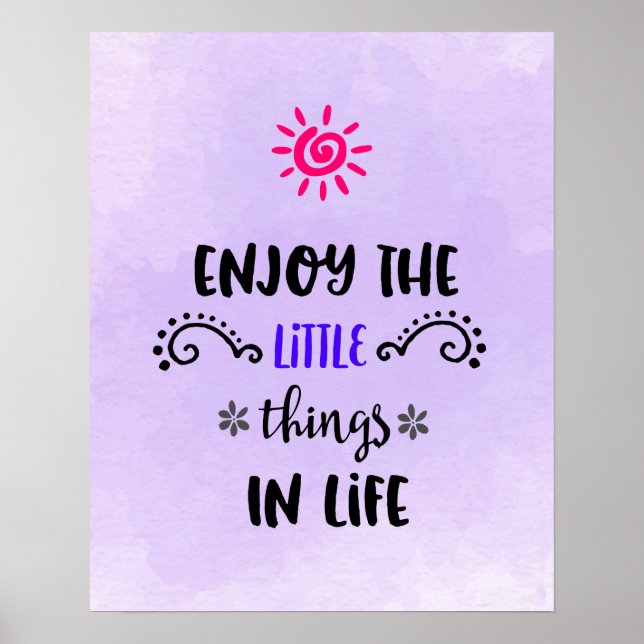 Cute Typography With An Inspiring Quote on Purple Poster (Front)