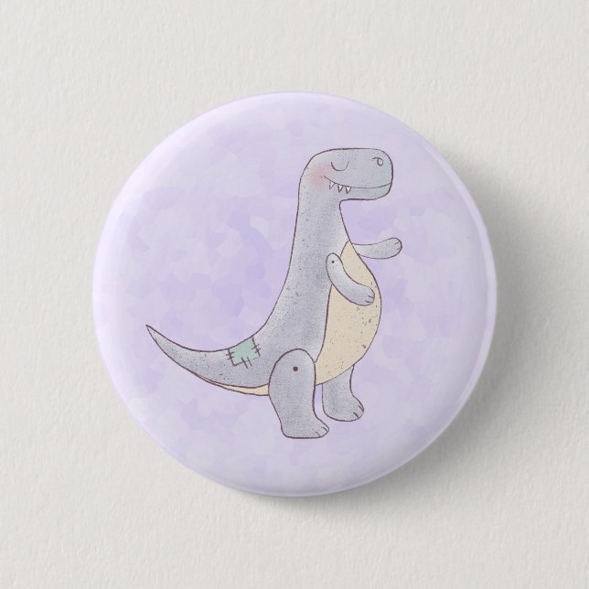Cute Tyrannosaurus Rex Dinosaur Toy 2 Inch Round Button (Front)
