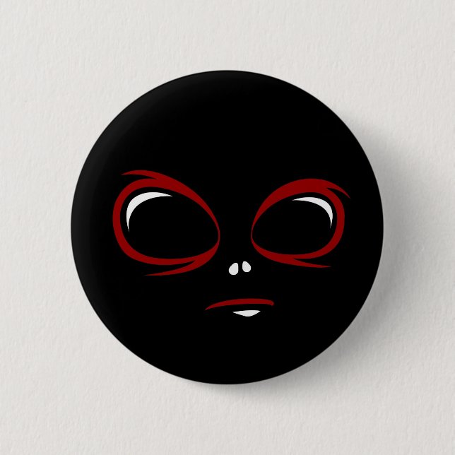 Cute ufo face monster  2 inch round button (Front)