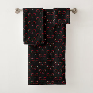 Cute ufo face monster bath towel set