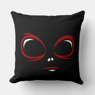 Cute ufo face monster throw pillow