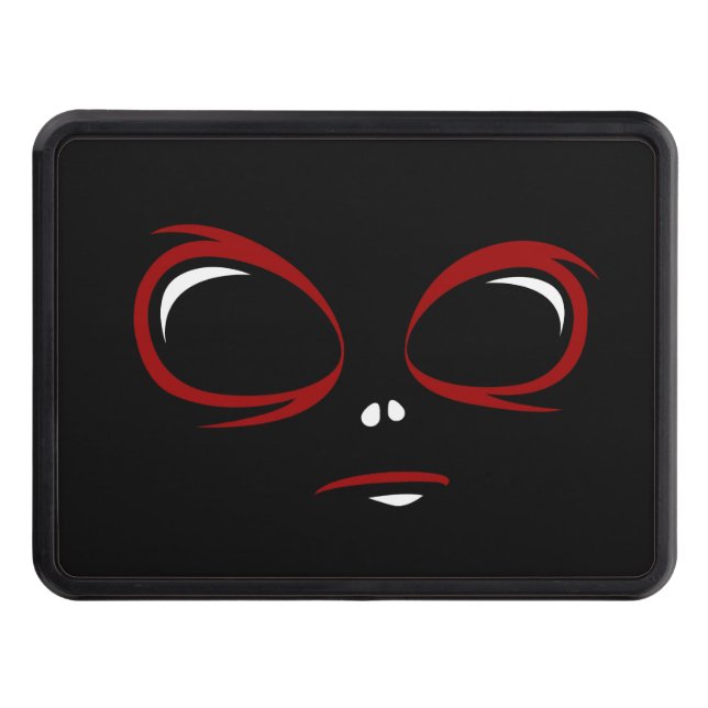 Cute ufo face monster  throw pillow button trailer hitch cover (Front)