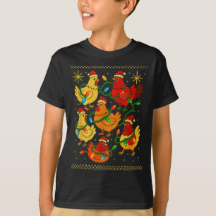 Cute Ugly Christmas Chickens Hen Shirt Funny Xmas