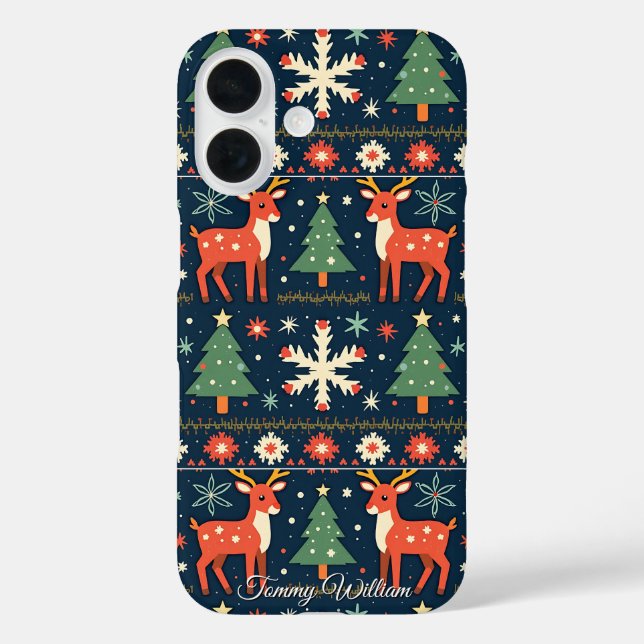Cute Ugly Christmas Sweater Pattern Case-Mate iPhone Case (Back)