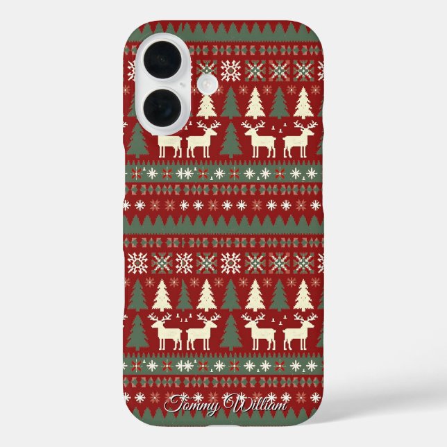 Cute Ugly Christmas Sweater Pattern Case-Mate iPhone Case (Back)