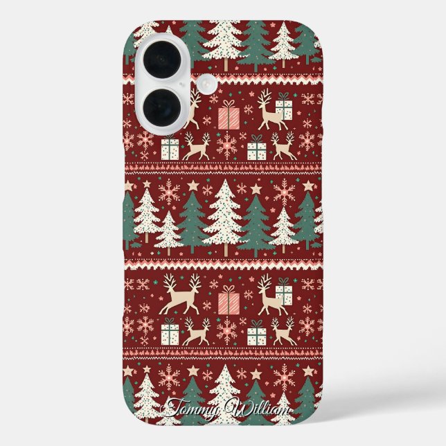 cute ugly christmas sweater pattern Case-Mate iPhone case (Back)
