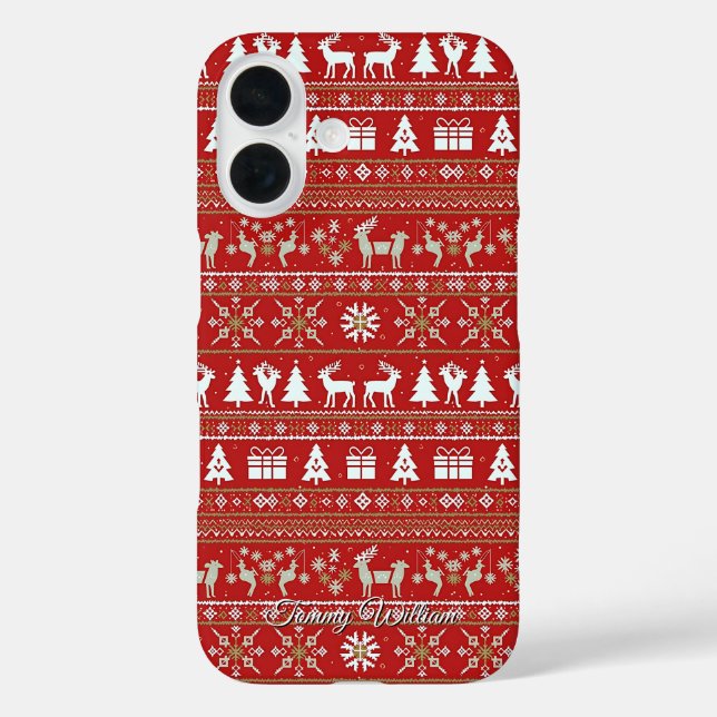 cute ugly christmas sweater pattern Case-Mate iPhone case (Back)