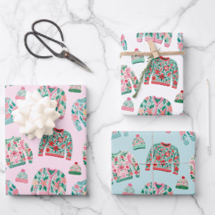 Cute Ugly Christmas Sweaters Wrapping Paper Sheet