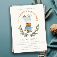 Cute Ugly Sweater Leaf Reindeer Baby Shower Invite