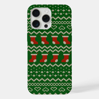 Cute Ugly Sweater Pattern Christmas iPhone 15 Pro Max Case