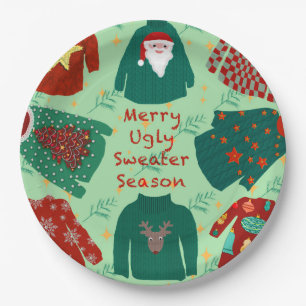 Cute Ugly Sweater Season Paper Plate