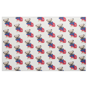 Cute UK Pugs Fabric