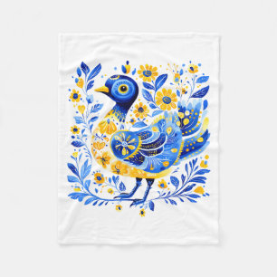 Cute Ukraine Duck Vintage Floral Ukrainian Flag Vy Fleece Blanket