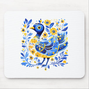 Cute Ukraine Duck Vintage Floral Ukrainian Flag Vy Mouse Pad