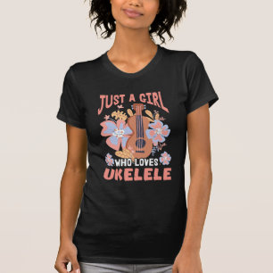 Cute Ukulele Girl Hawaii Music Little Guitar Uke T-Shirt