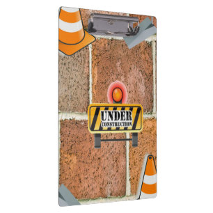 Cute Under Construction Clipboard