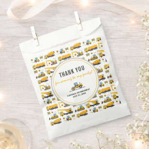 Cute Under Construction Dump Truck Birthday Party Favour Bag