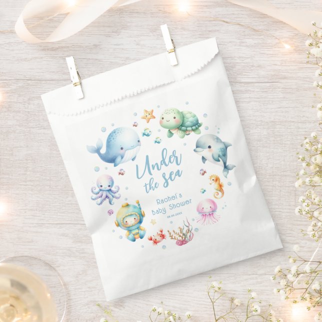 Cute Under the Sea Baby Shower Favour Bag (Clipped)