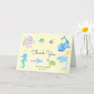 Cute Under the Sea Baby Shower Thank You Card