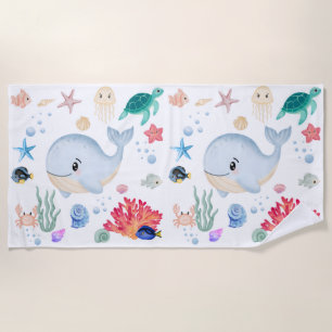 Cute Under the sea Beach Towel