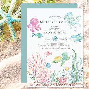 Oneder the Sea First Birthday Invitation Under the Sea Theme Custom Invite  Digital Download Unisex Ocean Party -  Canada