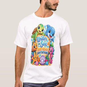 Cute Under the Sea Birthday Party Sticker  T-Shirt