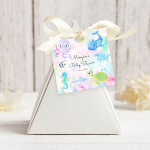 Cute Under the Sea Creatures Baby Shower Favour Tags
