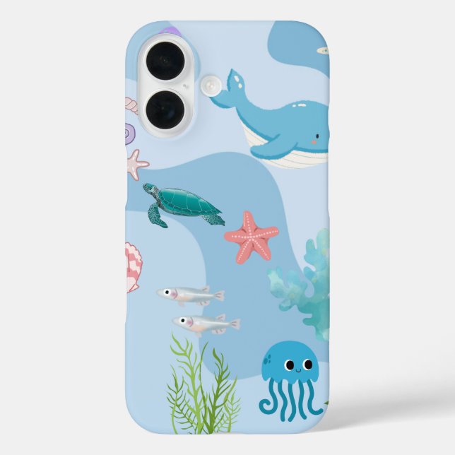 Cute Under the Sea Friends-under water theme  Case-Mate iPhone Case (Back)