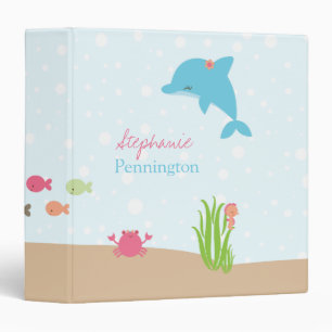 Cute under the Sea girls personalized binder