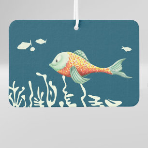 Cute Under the Sea Painting with Happy Fish  Air Freshener