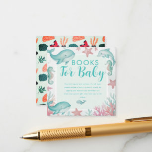Cute Under the Sea Watercolor Ocean Books for Baby Enclosure Card