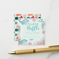 Cute Under the Sea Watercolor Ocean Diaper Raffle 