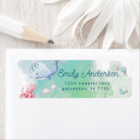 Cute Under the Sea Watercolor Return Address Label