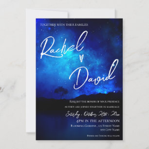 Cute Under the Stars Night Sky Typography  Wedding